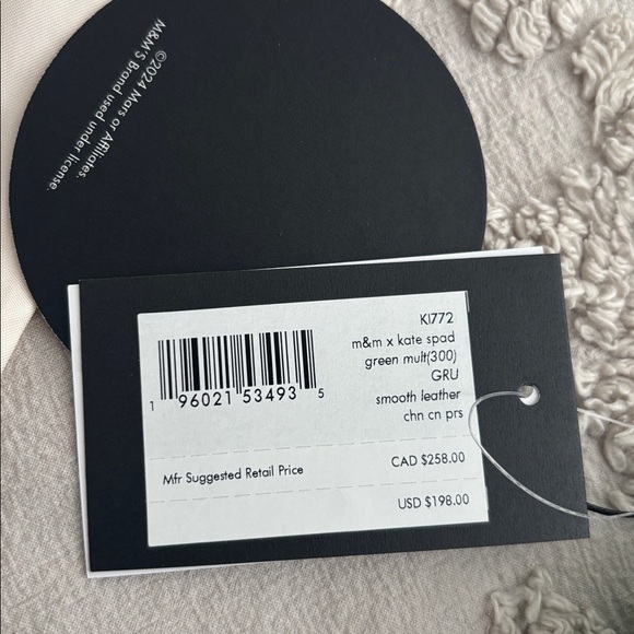 NWT Kate Spade x M&M Green M&M Leather Chained Coin Purse - Picture 6 of 8